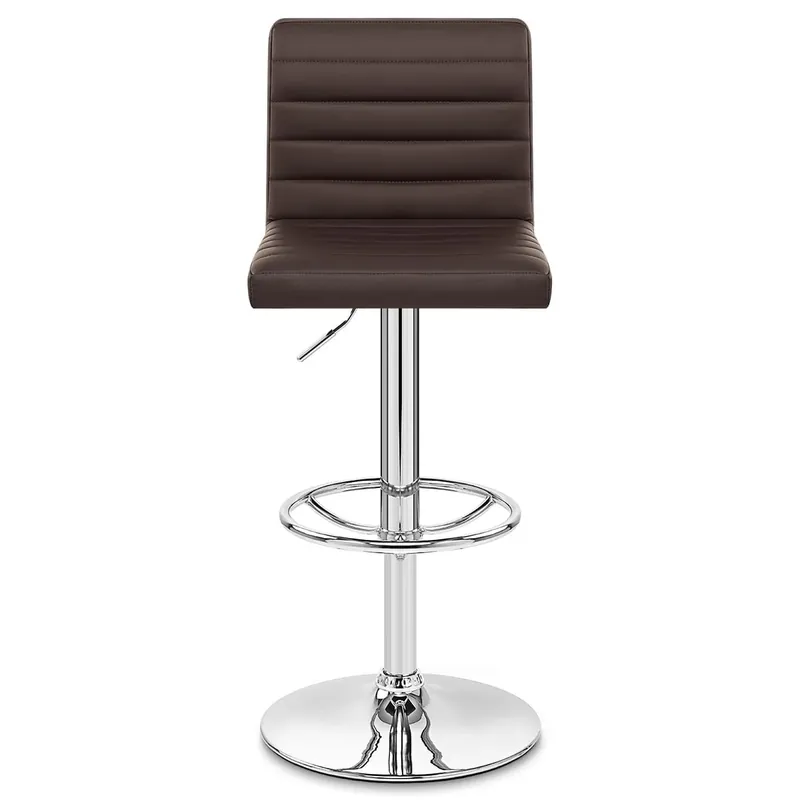 Esclusivo Sgabello Ecopelle Cromato - Mint Marrone