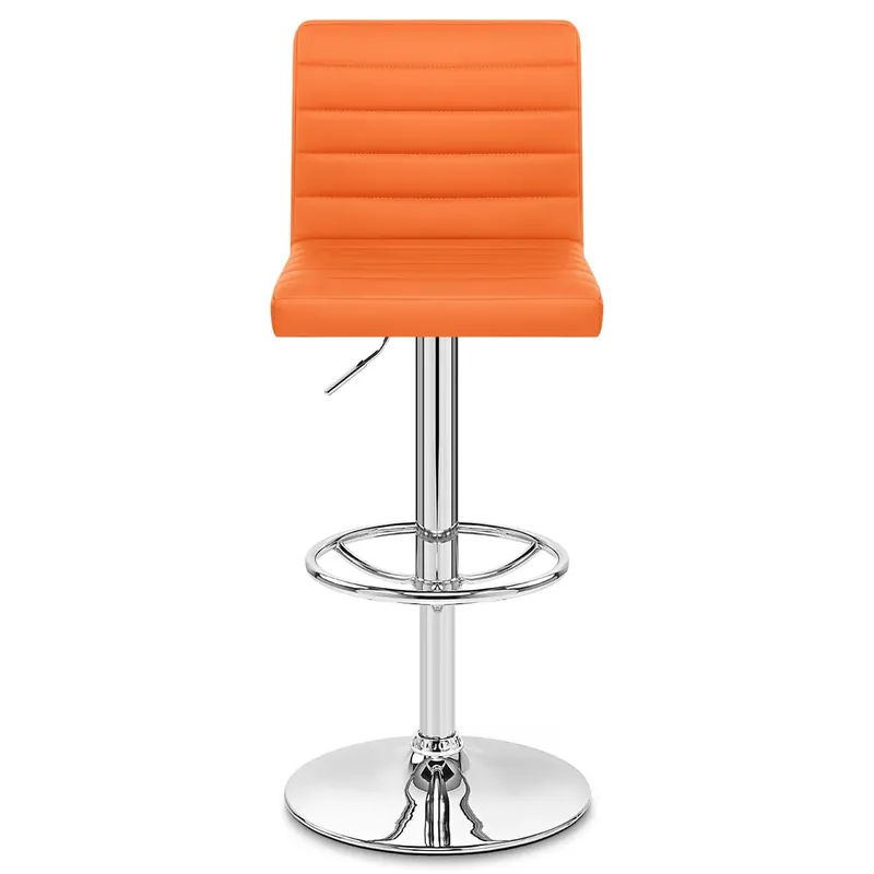 Sgabello Ecopelle Cromato - Mint Arancione Di Tendenza