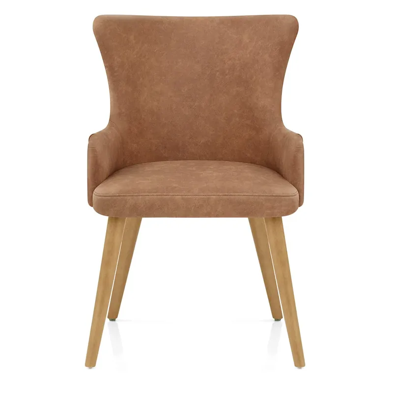 Sedia Ecopelle Legno - Diablo Marrone Spedito Oggi