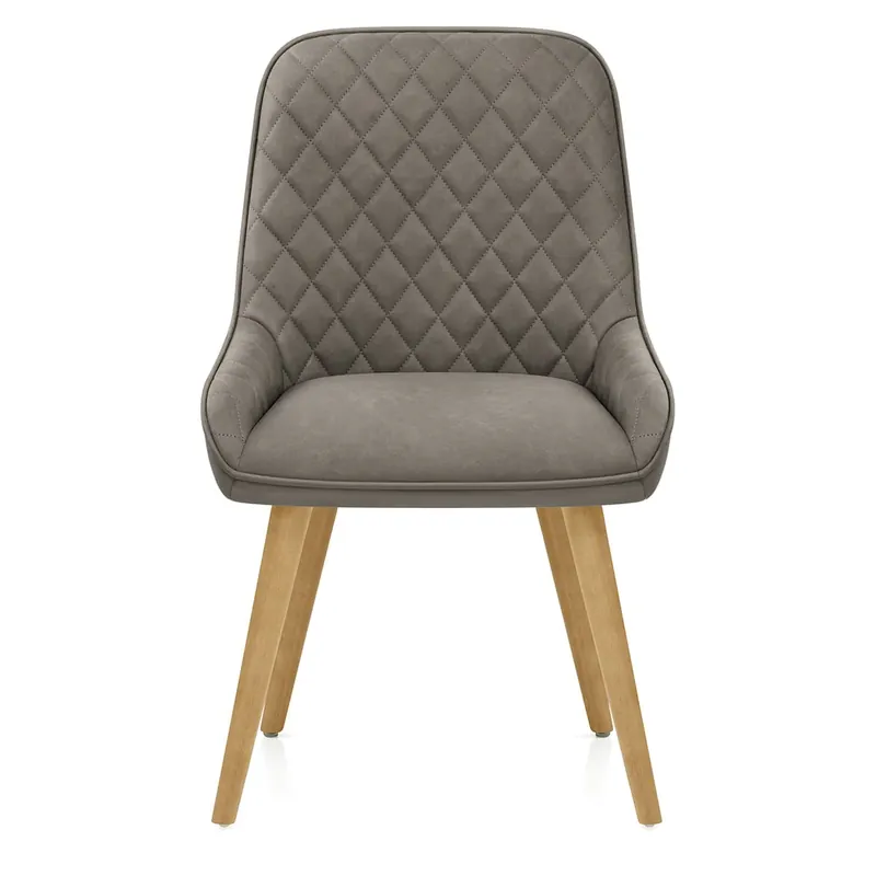 Sedia da Pranzo Ecopelle Legno - Azure Grigio Ultima Occasione