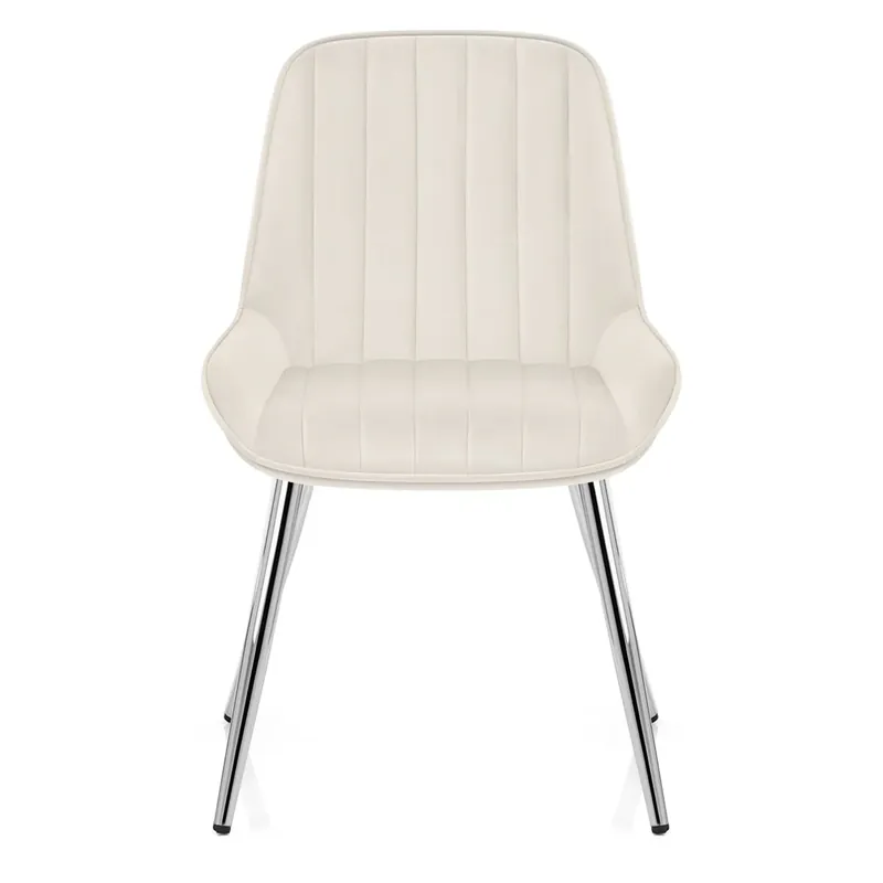 Sedia Velluto Cromata - Mustang Crema Offerta