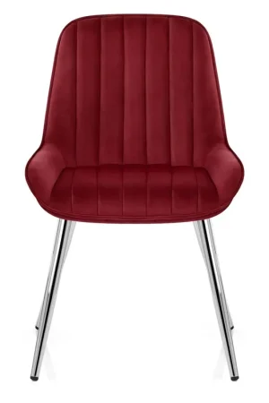 Bestseller Sedia Velluto Cromata - Mustang Rosso