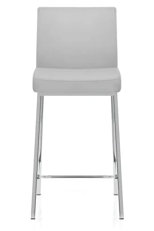 Acquista Ora Sgabello Ecopelle Cromato - Pacino Grigio