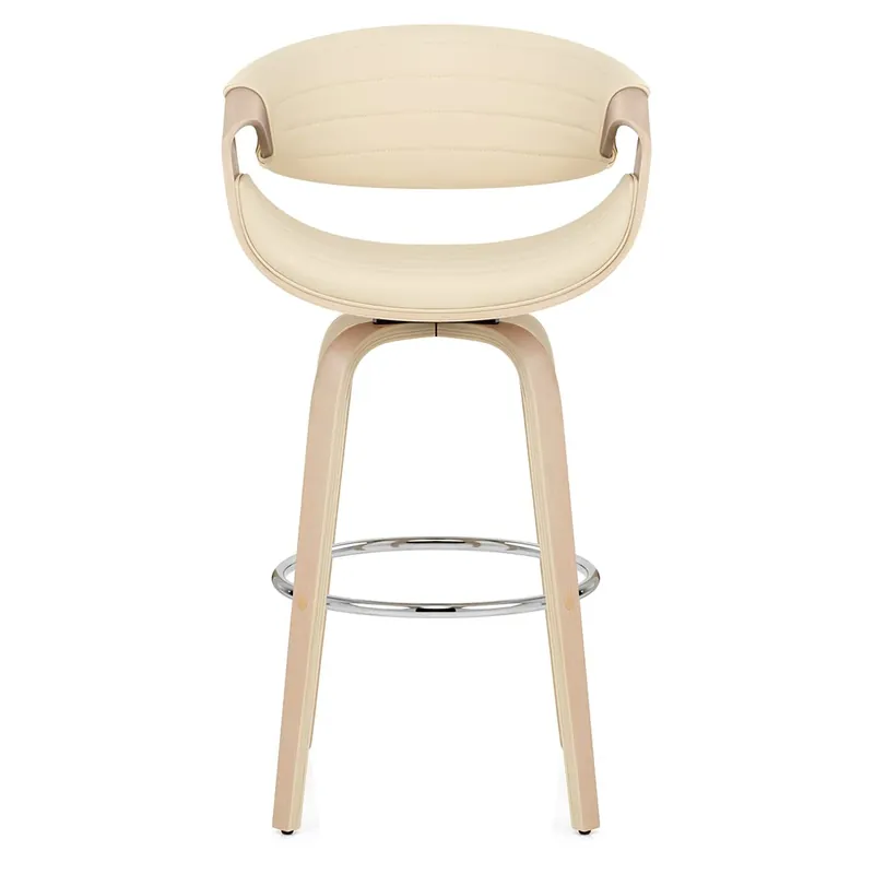 Sgabello Ecopelle Legno - Jefferson Crema Miglior Prezzo