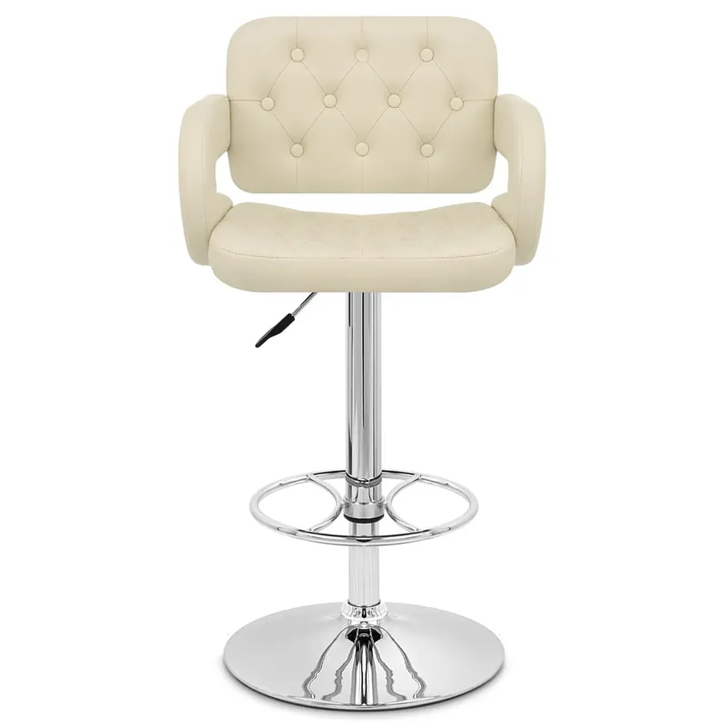 Promozione Sgabelli Ecopelle Cromato - Polaris Crema