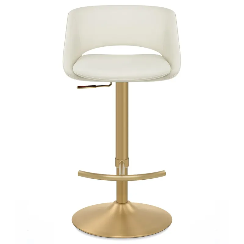 Sgabello oro spazzolato Ecopelle - Tulsa Crema Must-Have