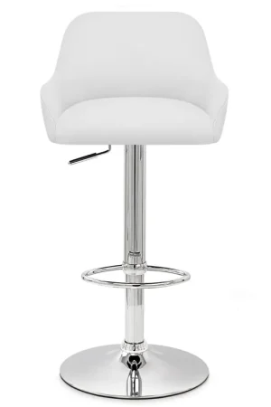 Bestseller Sgabello Ecopelle Cromato - Sassi Bianco