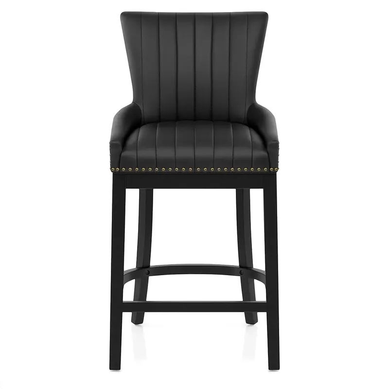 Sgabello Ecopelle Legno - Chiltern Nero Promozione