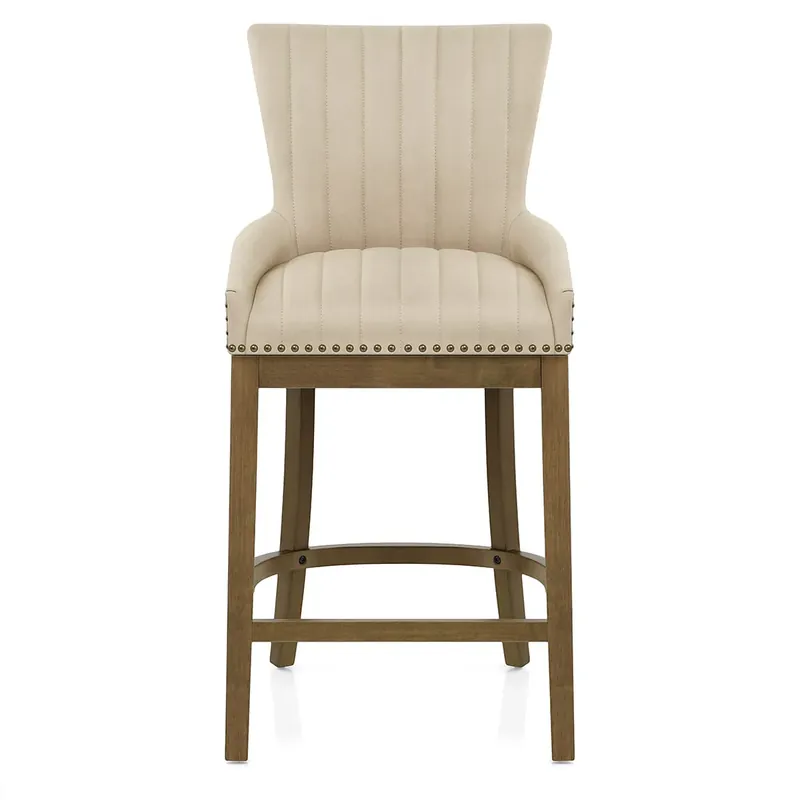 Compra Adesso Sgabello Ecopelle Legno - Chiltern Crema