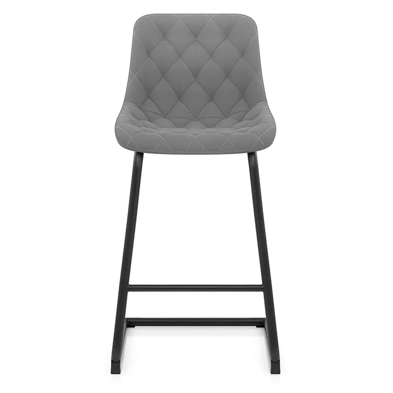 Sgabello Ecopelle Metallo - Soho Grigio Acquista Ora