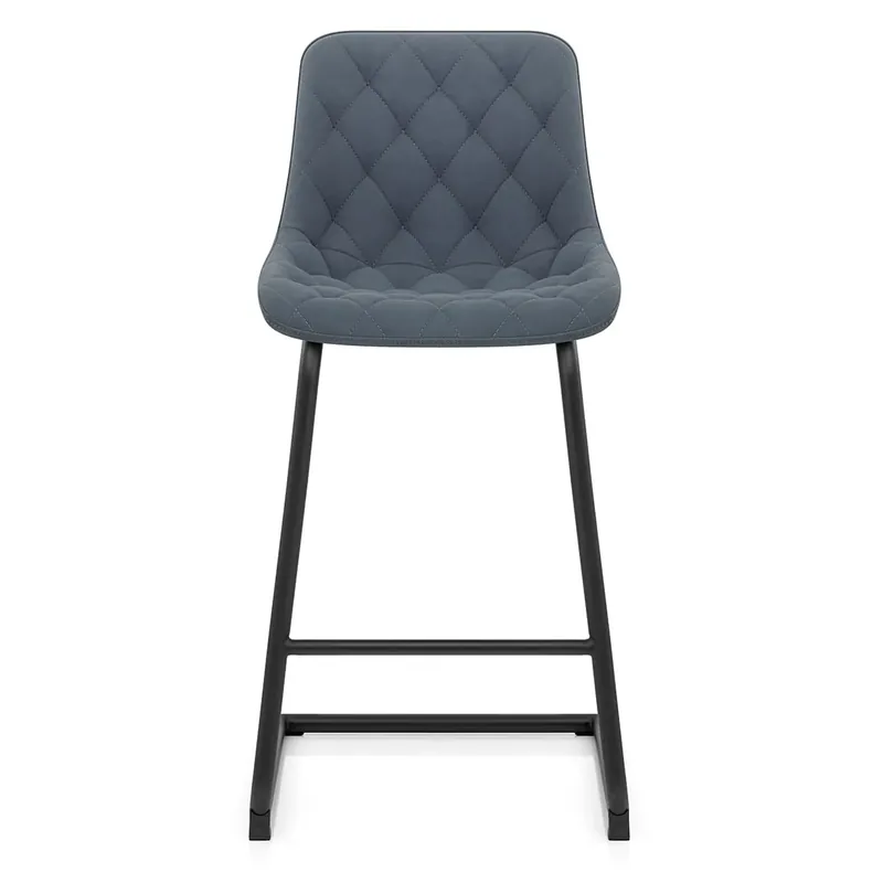 Sgabello Ecopelle Metallo - Soho Blu Occasione Imperdibile