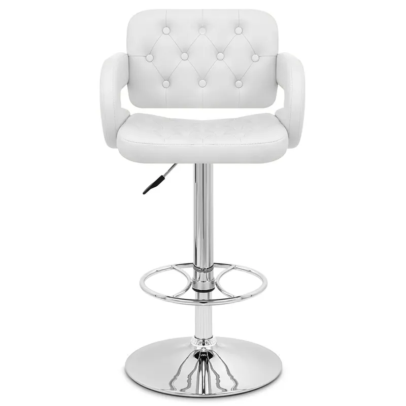 Sconto Sgabelli Ecopelle Cromato - Polaris Bianco