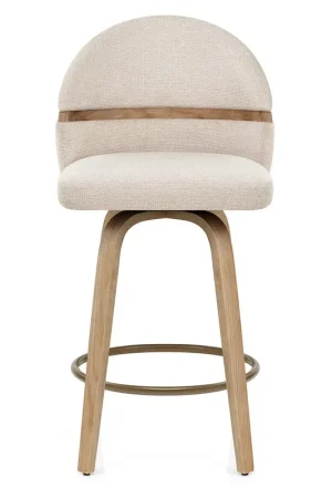 Ultime Pezzi Sgabello Tessuto Legno - Odessa Crema