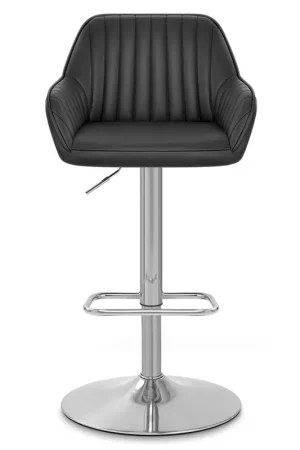 Bestseller Sgabello Pelle Cromo Satinato - Tokyo Nero