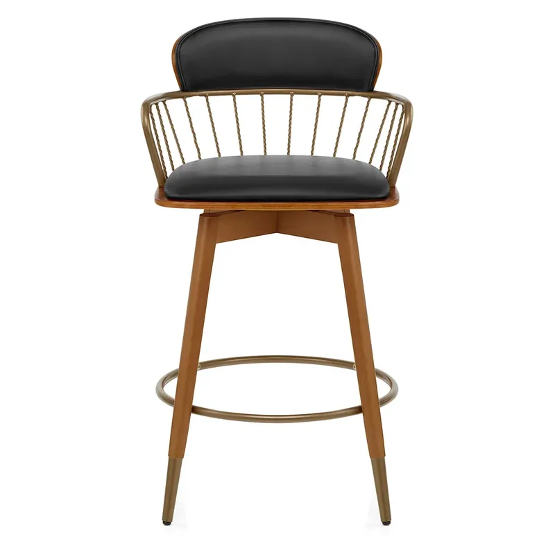 Compra Oggi Stesso Sgabello Ecopelle Legno - Opera Nero