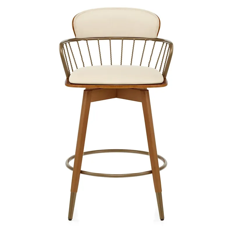 Sgabello Ecopelle Legno - Opera Crema Vendita Finale