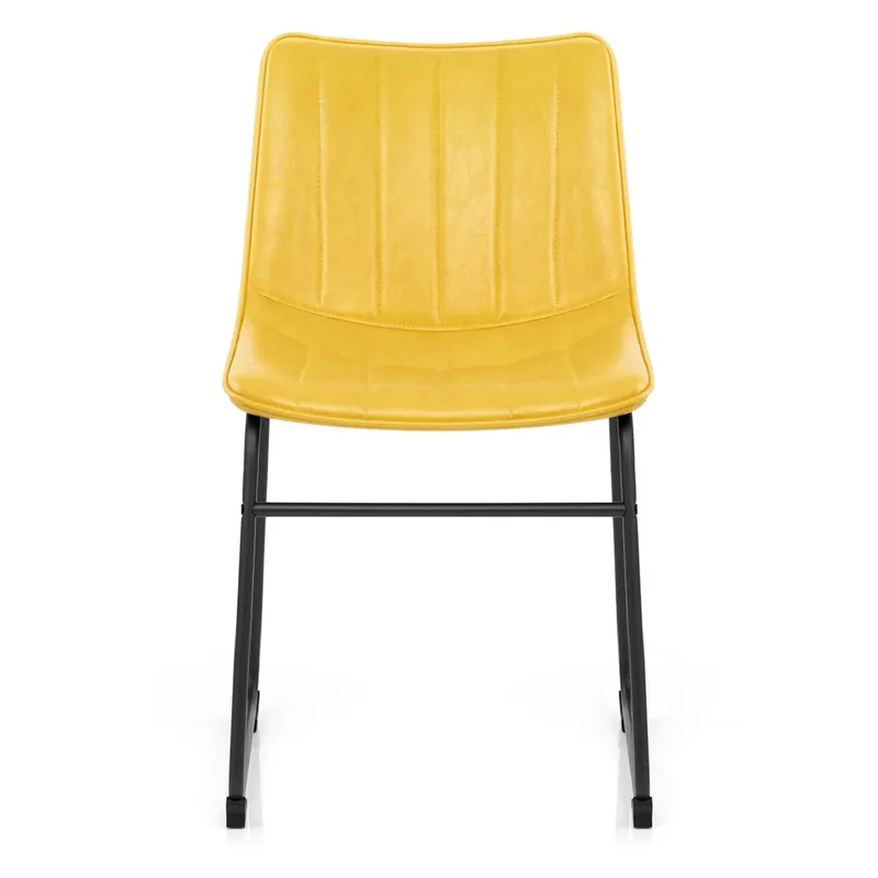 Occasione Imperdibile Sedia Ecopelle Anticata Satinata - Tucker Giallo