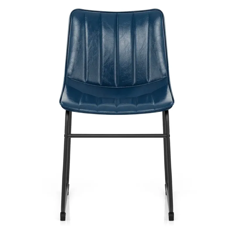 Sedia Ecopelle Anticata Satinata - Tucker Blu Professionale